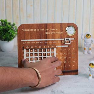 OCHHAV Wooden Lifetime Infinite Motivational Desk Table Calendar for office/home Life Time Table Calendar