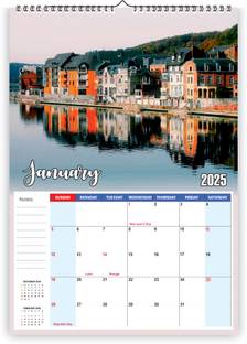 Zoozoartz New Year Buildings Wall Calendar 2025 Wall Calendar