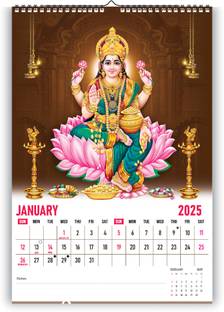 Leonius Goddess Lakshmi Devotional Wall Calendar 2025 – Blessings of Goddess Lakshmi 2025 Wall Calendar