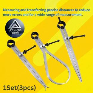 AASTHA TOOLS Spring Caliper Set 3 Pieces Inside,Outside & Divider 10” IN/250MM Dial Caliper
