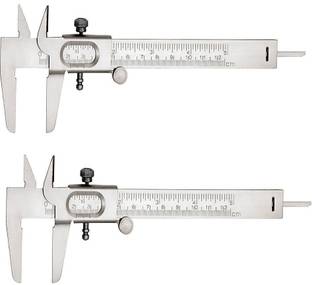 THE LABWORLD Multipurpose Vernier caliper pack of 2 slide caliper 12.5cm measurement metallic for measurement of round objects and depth. Vernier Caliper