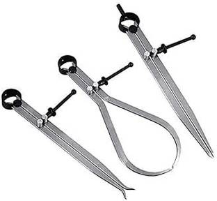 Implemental (6 Inch) Calliper Set, 3-Piece (Outside, Inside, Divider) Divider Caliper