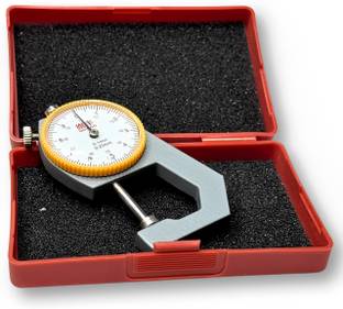 ZIODIC Precision Dial Pocket Flat Head Thickness Gauge Gage with Size 0mm to 10mm Precision Dial Pocket Flat Head Thickness Gauge Gage with Size 0mm to 10mm Dial Caliper
