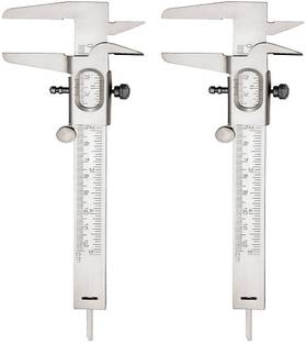 BALRAMA 2 pc Combo 12.5 cm 5 inch 125 mm Mini Pocket SS Iron Nickel Plated Ruler Scale Micrometer Screw Gauge
