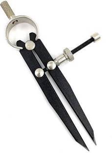 TOOLBUX Spring Adjustable Compass Divider 4" Fine Point Black Powder Coated Precision Measuring for Jewellery Marking, Divider Caliper