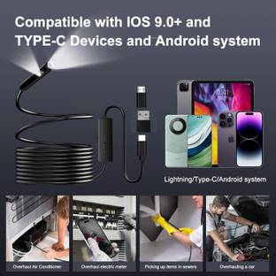 WrapWall Professional Inspection Series Endoscope Inspection Camera with LED Light for Car, Pipe & Hom...