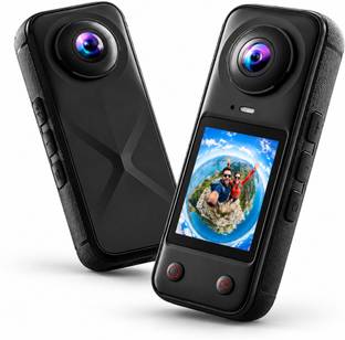 Supercams X5 Pro 4K Waterproof Action Camera, 200° Panoramic Wide Angle, 66MP Photos, Dual Camcorder