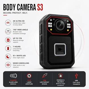 Teknoworth TKW 4K Body Worn Camera Camcorder