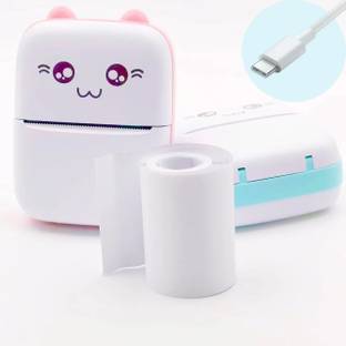Zinnia Mini Pocket Printer for Kids, Portable Thermal Printer for Photos/Receipts/Notes/Lists/Label/Memo/QR Codes, Bluetooth Wireless Smart Printer with Android or iOS APP (Pink Printer)  Camera Bag