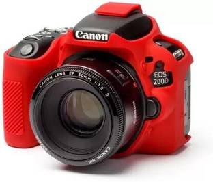 DIGICLIMBER Canon 200D / 200D Mark II RED Professional Silicone Rubber Detachable Protective Camera Case Cover, ONLY  Camera Bag