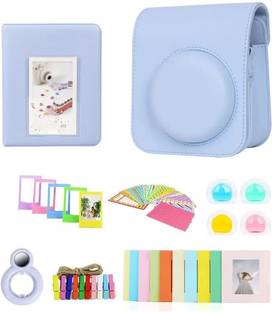Zikkon Instax Mini 12 Protective Camera Case PU Leather Carrying Bag with Photo Album and Accessories Kit  Camera Bag