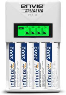 Envie Speedster ECR-11 + 4xAA 2800 Ni-MH rechargeable  Camera Battery Charger