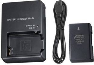 DIGICLIMBER combo of EN_EL-14 camera battery with MH-24 charger and cable for compatible with nikon ca...