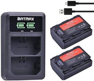 Batmax 2Packs 2280mAh NP-FZ100 NP FZ100 Battery LED Dual USB Charger Storage Box  Camera Battery Charger