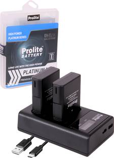 Prolite EN-EL14 Combo | 2 EN-EL14 Platinum Li-ion Camera Battery with 1 Dual LCD Charger  Camera Battery Charger