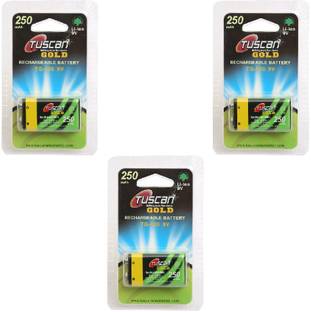 TUSCan Gold (3 pcs) Rechargeable 9V Lithium Ion 250mAh  Camera Battery Charger