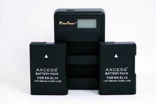 एक्सेस EN-EL14 Battery (2- No.s) + EN-EL14a Dual USB Charger for Nikon D5600 D3400 कैमरा बैटरी चार्जर