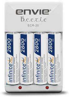 Envie Bettle ECR-20 |Combo With| 4xAA 2800 Ni-MH rechargeable  Camera Battery Charger