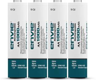 Envie 1000mah Ni-CD AA Rechargeable Batteries, Low Self Discharge (Pack of 4)  Camera Battery Charger
