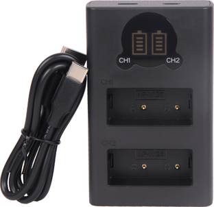 camstuff NP-W126 Dual type c cahrger with LCD display  Camera Battery Charger