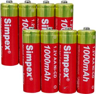 Simpex 1000mAh NI-CD AA Rechargeable Battery with Low Self Discharge (PACK 8)  Camera Battery Charger