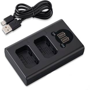 Lamkoti NP-Fw-50 Dual USB charger with LCD display for sony Camera Battery Charger  Camera Battery Charger