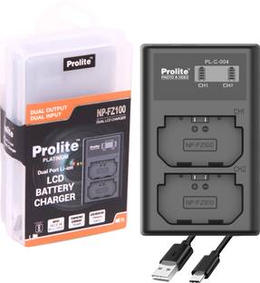 Prolite Dual LCD Charger for Sony NP-FZ100 Camera Li-ion Batteries |  Camera Battery Charger