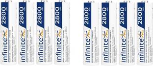 Envie 2800mAh AA High Capacity Ni-MH Rechargeable Ready to Use Battery Pack of 8  Camera Battery Charger