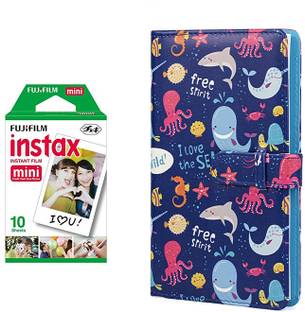 FUJIFILM Instax Mini 10X1 Instant Film With 96-Sheets Sea ShellAlbum For Mini Film Roll