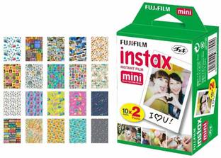 FUJIFILM Instax Mini Film 20 Shots with 20 Sticker Instant Film Roll