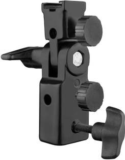 SUPERNIC Metal Sungun Adaptor with Dual Umbrella Holding Socket for Camera Flashes Rotating Flash Bracket
