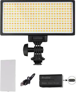 Prolite Bi-Color LED PL-312 Camera Video Light with Diffuser, Battery, Charging Wire | 5200 lx Camera LED Light