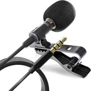 Gupta GBC 3.5mm Clip Collar Mic for Voice Recording, Lapel Mic Mobile, YouTube Video's Pc, Laptop, Android Smartphones, DSLR Camera, Full Support for iOS Devices (Black) Camera Microphone