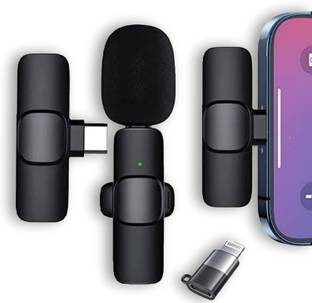 Pyrros K8 Wireless Microphone, Digital Mini Portable Recording Clip Mic with Receiver Camera Microphone