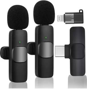 PICSTAR K9 Dual collar Mic Noise Cancellation wireless Microphone iPhone/Android phones Camera Microphone
