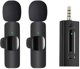 RelElseTech K35 /K9 3.5mm AUX Dual Mic with Receiver for DSLR, Live, Vlog, YouTube, Speaker Camera Microphone