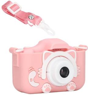 Rhobos Cute 12MP Kids Camera – Dual Lens, 1080P Video, Pink, with Lanyard 0 Point & Shoot Camera