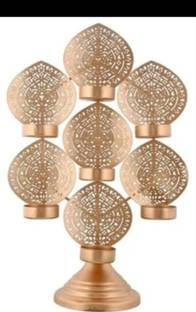 TAJ CREATIONS 7 tealight holder candle stand Iron Candle Holder