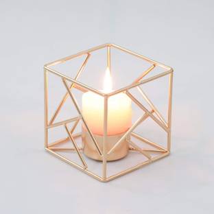SIRAAJ&SONS Style Candle Holder Gold Geometric Metal Iron Candle Iron Candle Holder