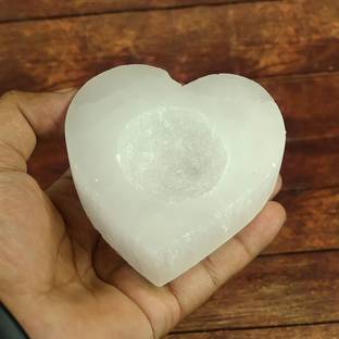 REIKI CRYSTAL PRODUCTS Reiki Crystal Products Selenite Heart Shape Candle Holder Crystal 1 - Cup Candle Holder