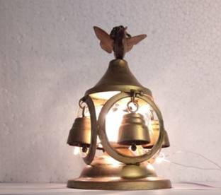 Vandana Collection Vintage Fairy Bell T-Light Bronze Finish Decorative Butterfly Design Iron 1 - Cup Tealight Holder