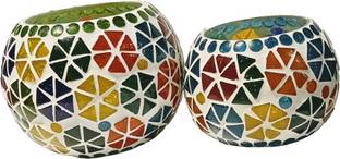 PRIME HOMES Tea Light Candle Holder Votives Design Diwali Gift Candle Tealight Holder Glass 1 - Cup Tealight Holder