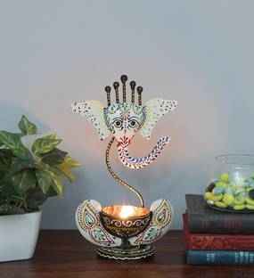 UJJWAL WOOD Iron 1 - Cup Candle Holder