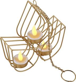 Extreme Karigari Hanging Tea Light Candle Holder 3 Votive Aluminium Tealight Holder