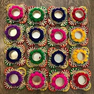 Nutts Diwali Offer Pick Any Tea Light Holder @199 only Pack of 2 (Design-38) Wool 2 - Cup Tealight Holder Set