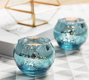 The Purple Tree Glass Tealight Holder Set