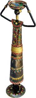 Sancheti Art 13 Inches Tall Masai Figurine Cast Iron 1 - Cup Tealight Holder