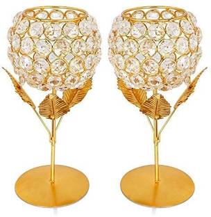 Inspiration World Candle Holder Gift Boxes home Decor candle stand gift items for wedding Glass 2 - Cup Candle Holder Set