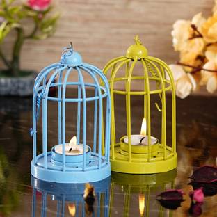 eCraftIndia Cage Lantern Iron Tealight Holder