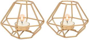 Collectible India Set of 2 Tealight Candle Holder for Home Decoration Candle Holder/Candle Stand Iron Tealight Holder Set